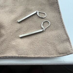 Silver Bar Drop Earrings